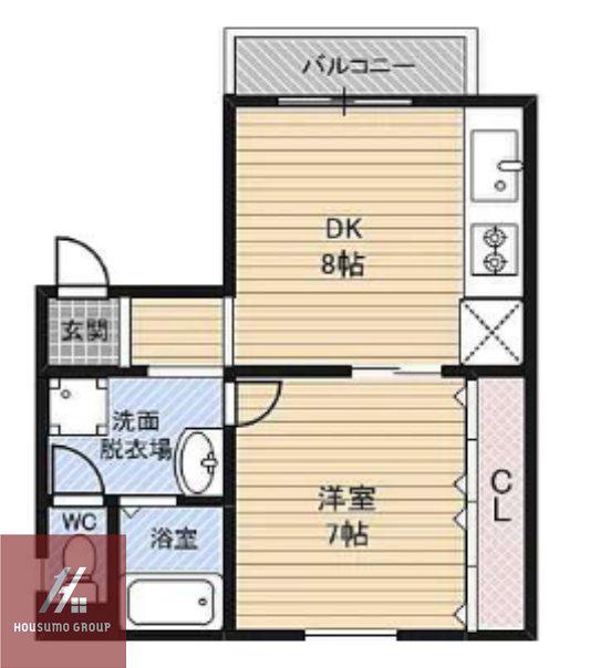 グランツ鴫野東(1DK/3階)の間取り写真