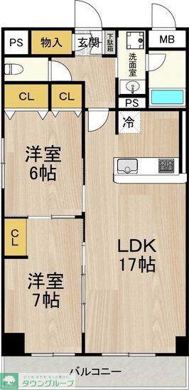 インプルーブ金山(2LDK/7階)の間取り写真