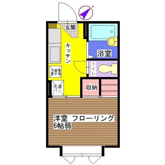 サニーハイツ1(1K/2階)の間取り写真