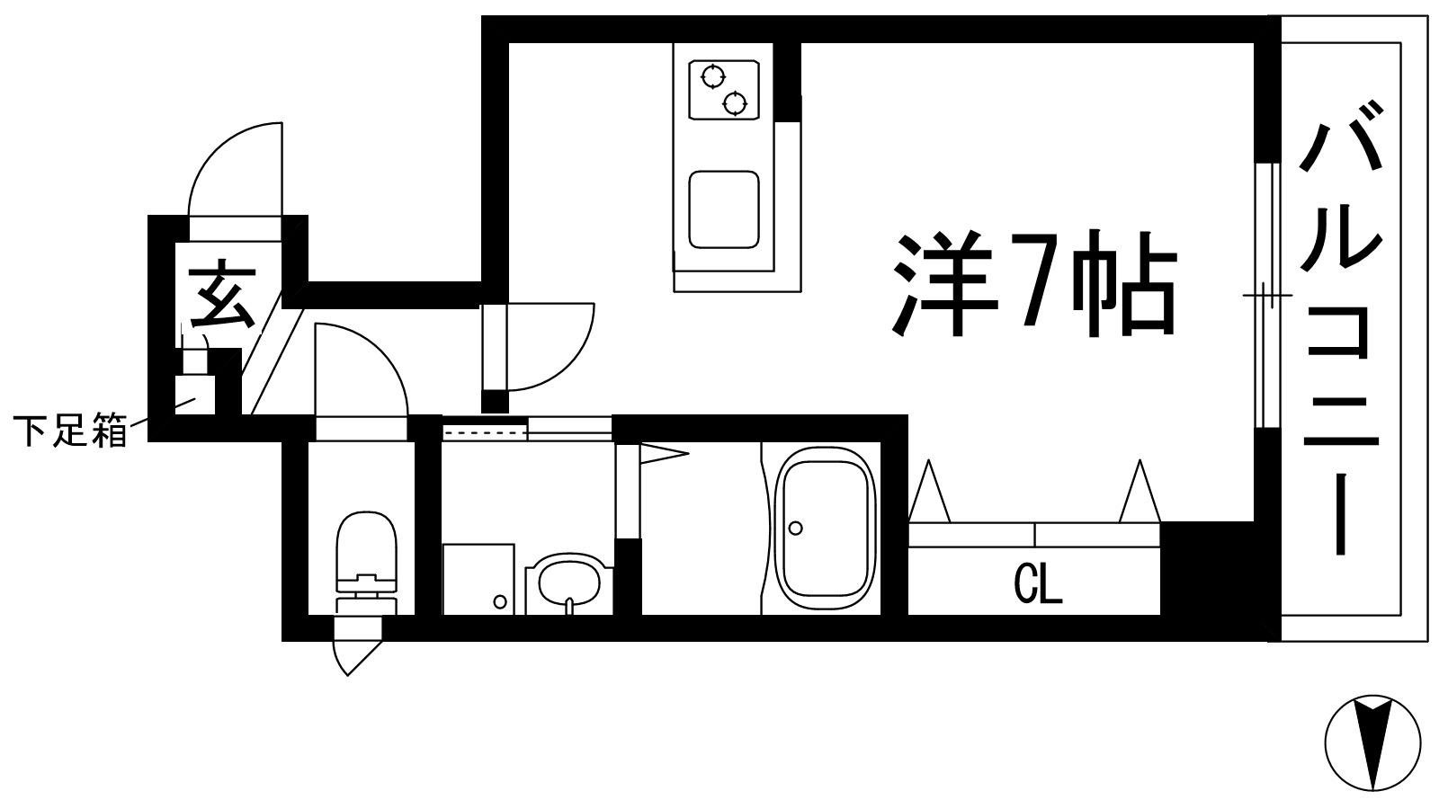 ラフォート・キセラⅠ(1K/3階)の間取り写真