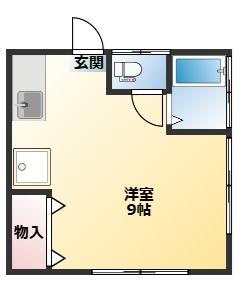 一柳荘(ワンルーム/2階)の間取り写真