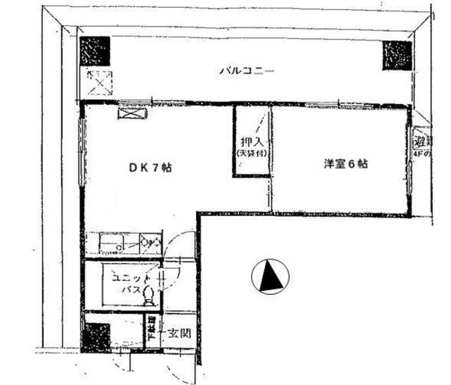 サーラ白金(1DK/4階)の間取り写真