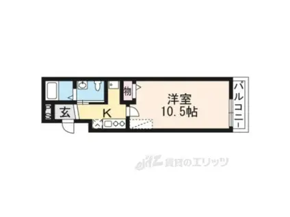 フラッティ毘沙門町(1K/1階)の間取り写真