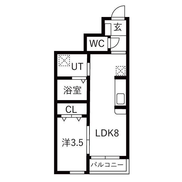 グランクラス3(1LDK/1階)の間取り写真