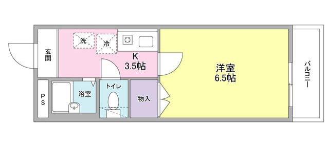 メゾントランタン(1K/2階)の間取り写真