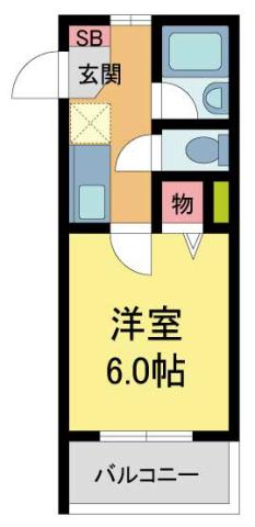 プレステージフジ西宮壱番館(ワンルーム/1階)の間取り写真