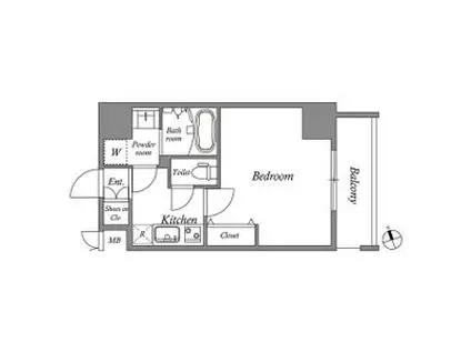 レジデンシア泉I(1K/5階)の間取り写真