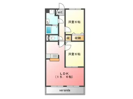 ソフィア(2LDK/1階)の間取り写真
