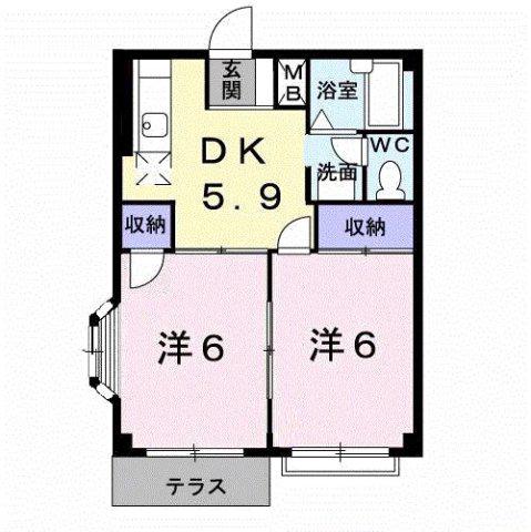 デパートメントアラキ(2DK/1階)の間取り写真