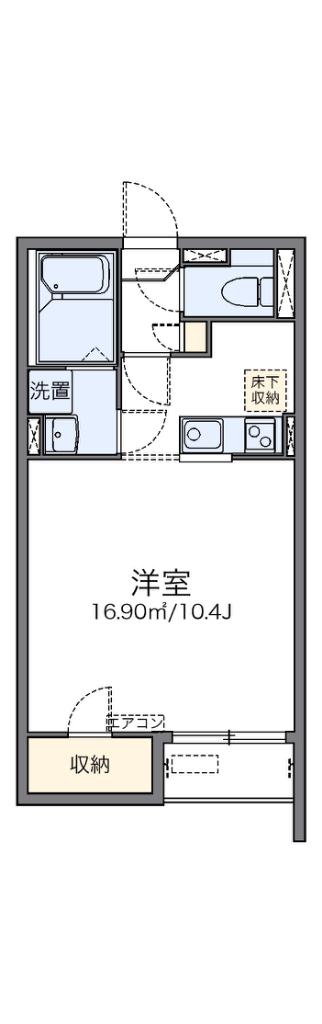 レオネクストFEEL(1K/1階)の間取り写真