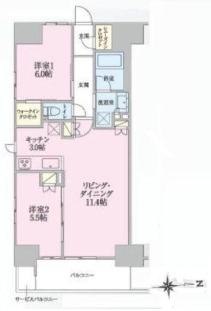 トラープランド翠命館(2SLDK/12階)の間取り写真