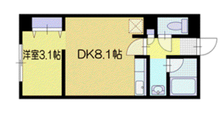 パラッツォS-8(1LDK/4階)の間取り写真