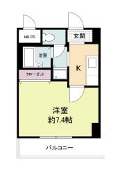 グラマシー心斎橋東(1K/3階)の間取り写真