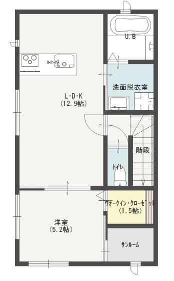 シャインクリスタルII(1LDK/2階)の間取り写真