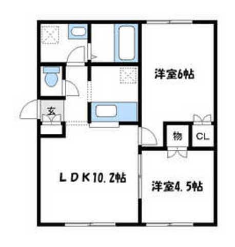シャレードⅡ(2LDK/2階)の間取り写真