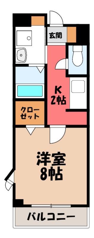 ラ・シャンス(1K/1階)の間取り写真