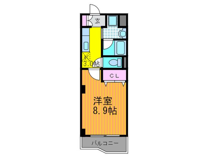 ブランチェリー新石切(1K/2階)の間取り写真
