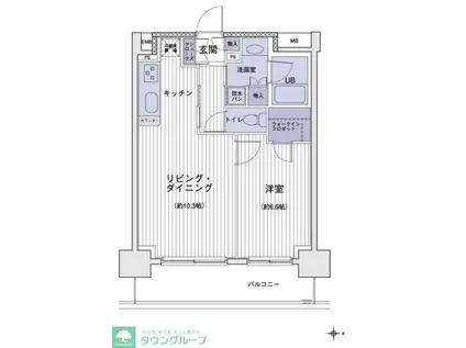 エスティメゾン大島(1LDK/13階)の間取り写真