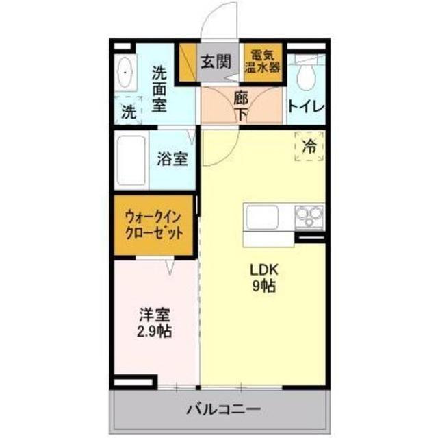 ユーチャリスⅡ(1LDK/2階)の間取り写真