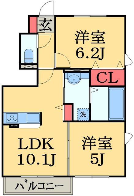 レジデンス・トロワ(2LDK/1階)の間取り写真