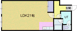リルブランシュ(ワンルーム/1階)の間取り写真