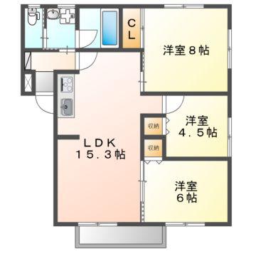 エクセレンス田原台(3LDK/2階)の間取り写真