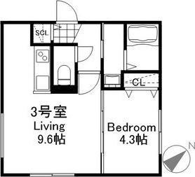 プレスタ東札幌5-2MS(1LDK/3階)の間取り写真