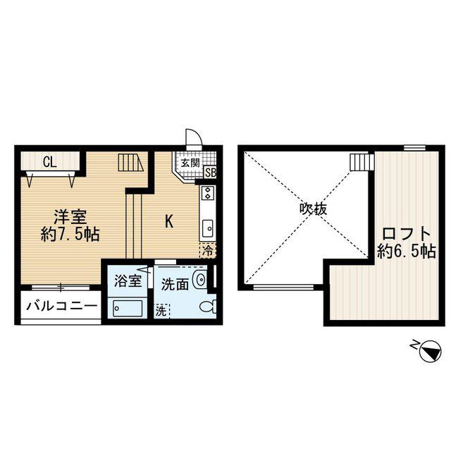 OPUS ONE深井(ワンルーム/2階)の間取り写真