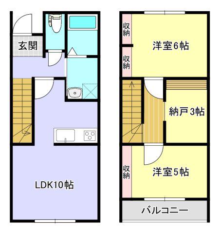 カーサ・ジュノB(2SLDK/1階)の間取り写真