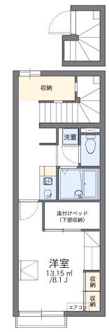 レオパレスあわの(1K/2階)の間取り写真