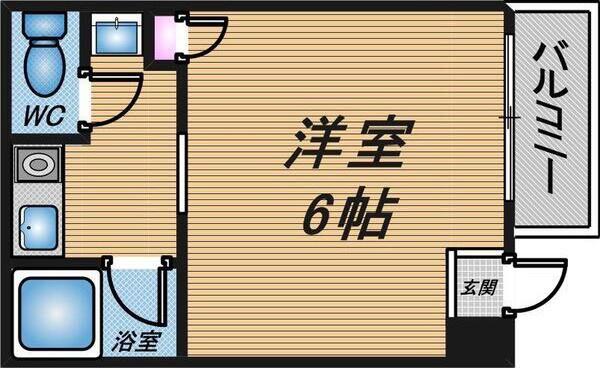 THECITY弁天町(ワンルーム/1階)の間取り写真