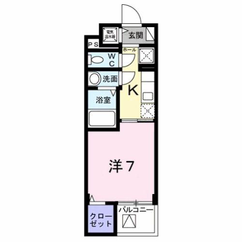 シェモワ 八尾(1K/3階)の間取り写真