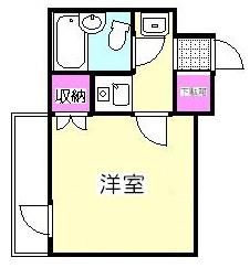 ベルトピア西川口(ワンルーム/1階)の間取り写真