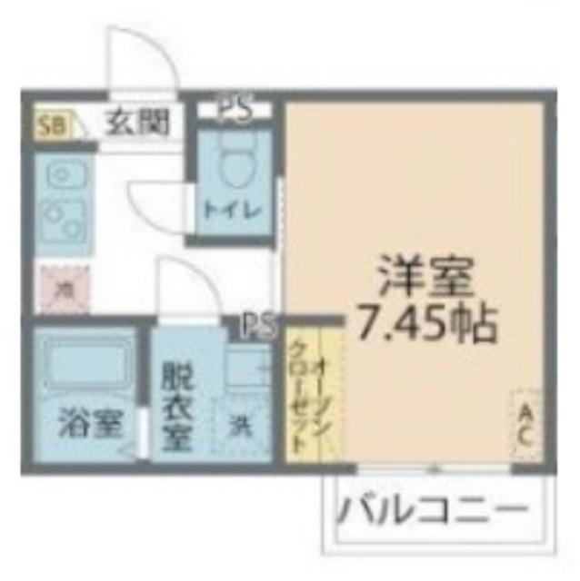 カインドネス北浦和(1K/2階)の間取り写真