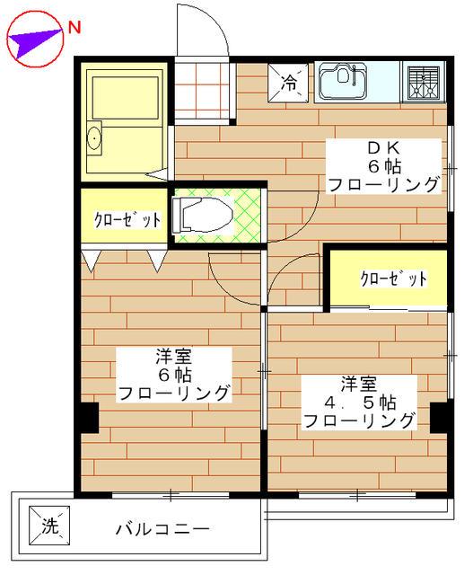 ビスタリアハイツ(2DK/3階)の間取り写真