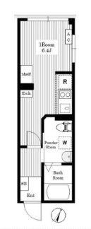 AIR TOWER NIPPORI A棟(ワンルーム/4階)の間取り写真
