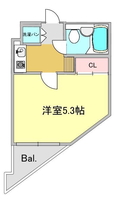 ヒルズ代官山(1K/2階)の間取り写真