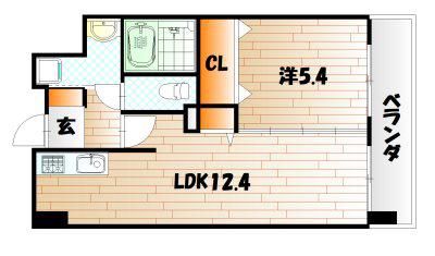 ミーナ原町(1LDK/2階)の間取り写真