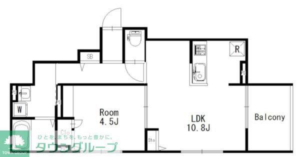 シャトネルA(1LDK/1階)の間取り写真