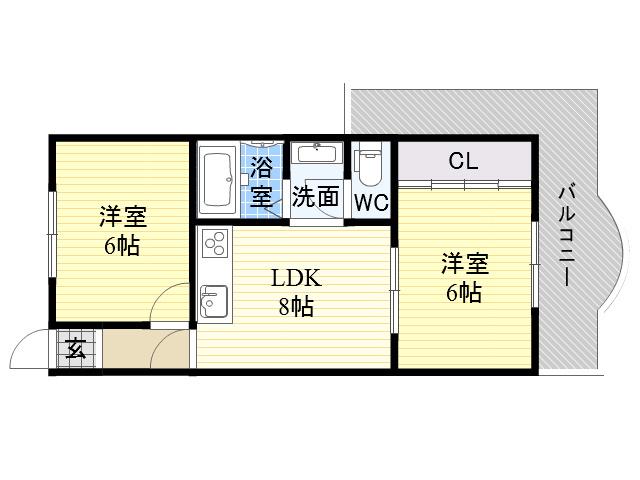 ファインハイム(2LDK/3階)の間取り写真