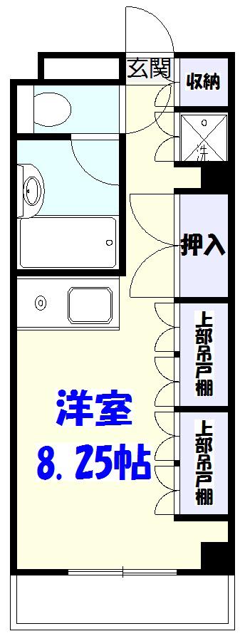ダイヤキャビン(ワンルーム/2階)の間取り写真