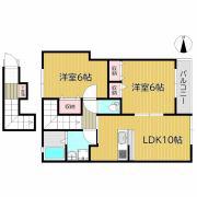 アメニティ白石(2LDK/2階)の間取り写真