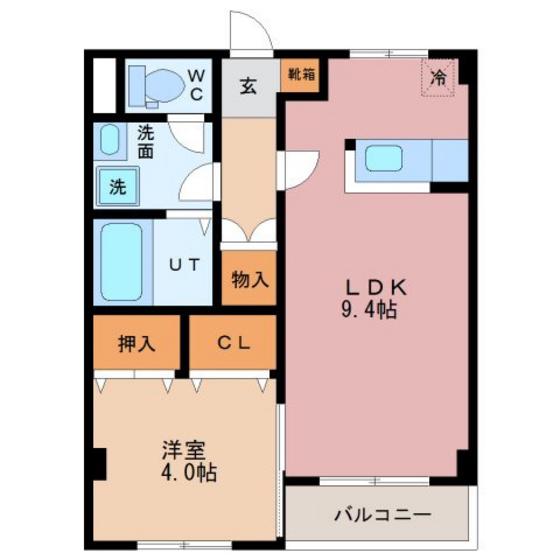 ラフォーレ1号館(1LDK/3階)の間取り写真