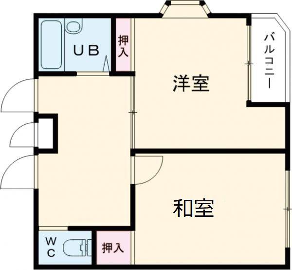 エクセル上島頭(2DK/1階)の間取り写真