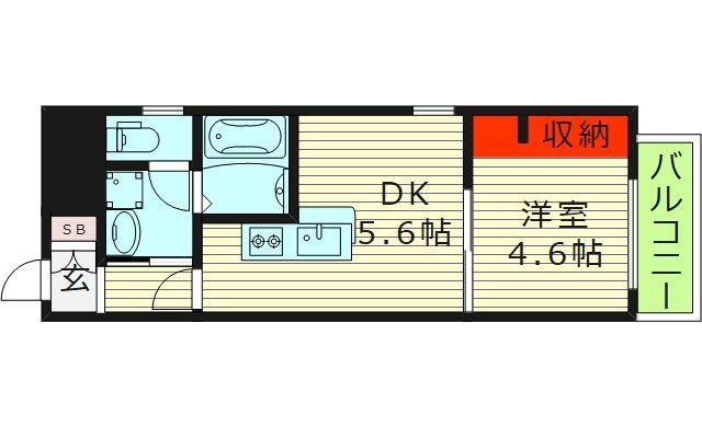 GARDENIA鶴見(1DK/8階)の間取り写真