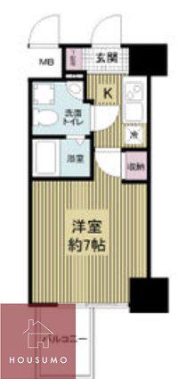 APRILE南森町(1K/8階)の間取り写真