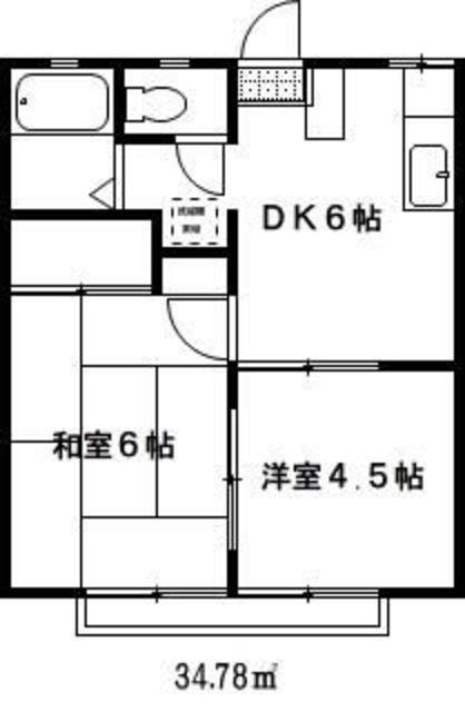 エステートピアサンマーチ(2DK/1階)の間取り写真