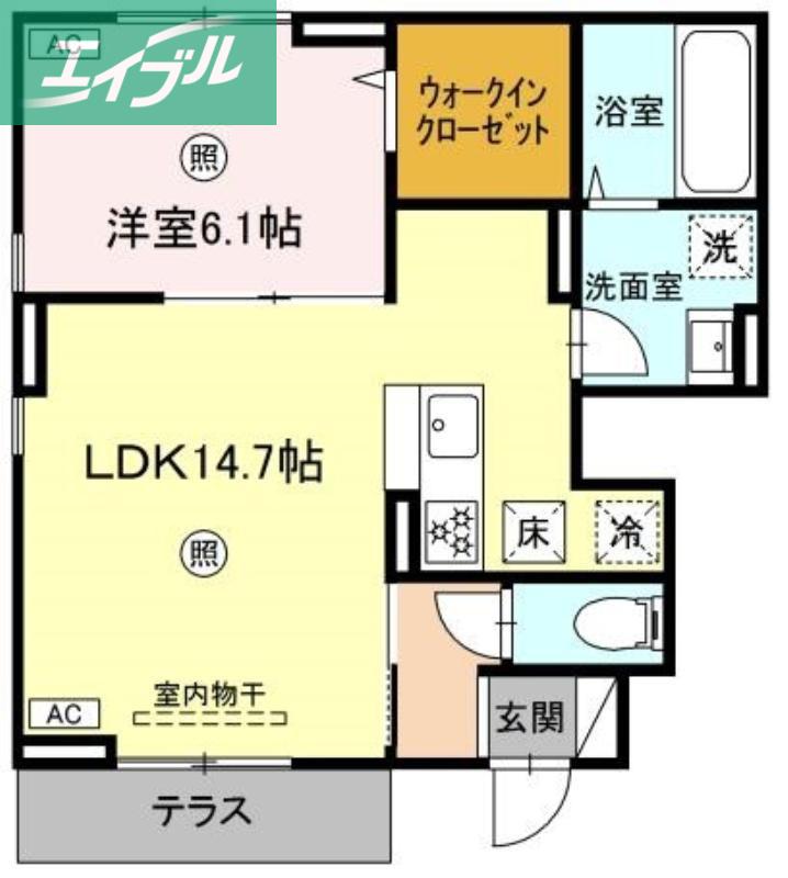 レヴァータ(1LDK/1階)の間取り写真