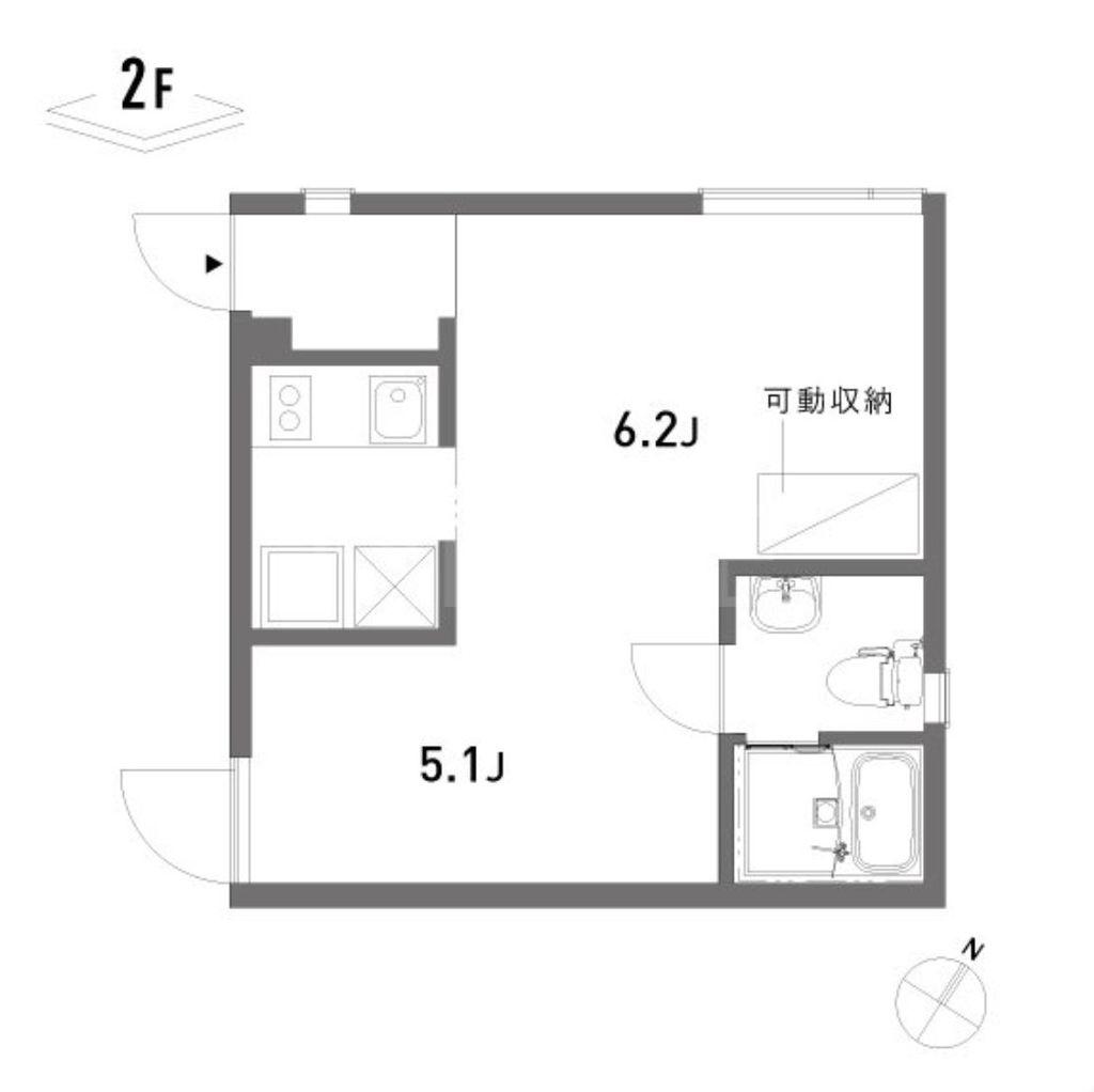 APARTMENTS F2(1K/2階)の間取り写真