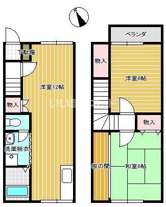 グランディールII(2LDK/2階)の間取り写真